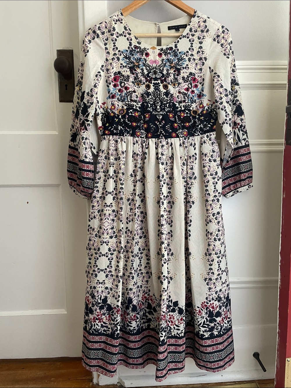 Tintorreto Floral beaded boho dress-Euro size 38
